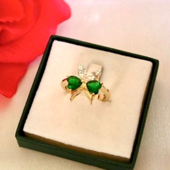 Hearts in Butterfly Ring 18k Gold-Filled one of a kind New - Picture 2 of 4